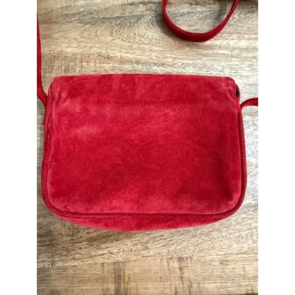 Womens Vintage By Paloma Picasso x Red Suede Shoulder Bag Lopez Cambil Purse - Picture 8 of 16